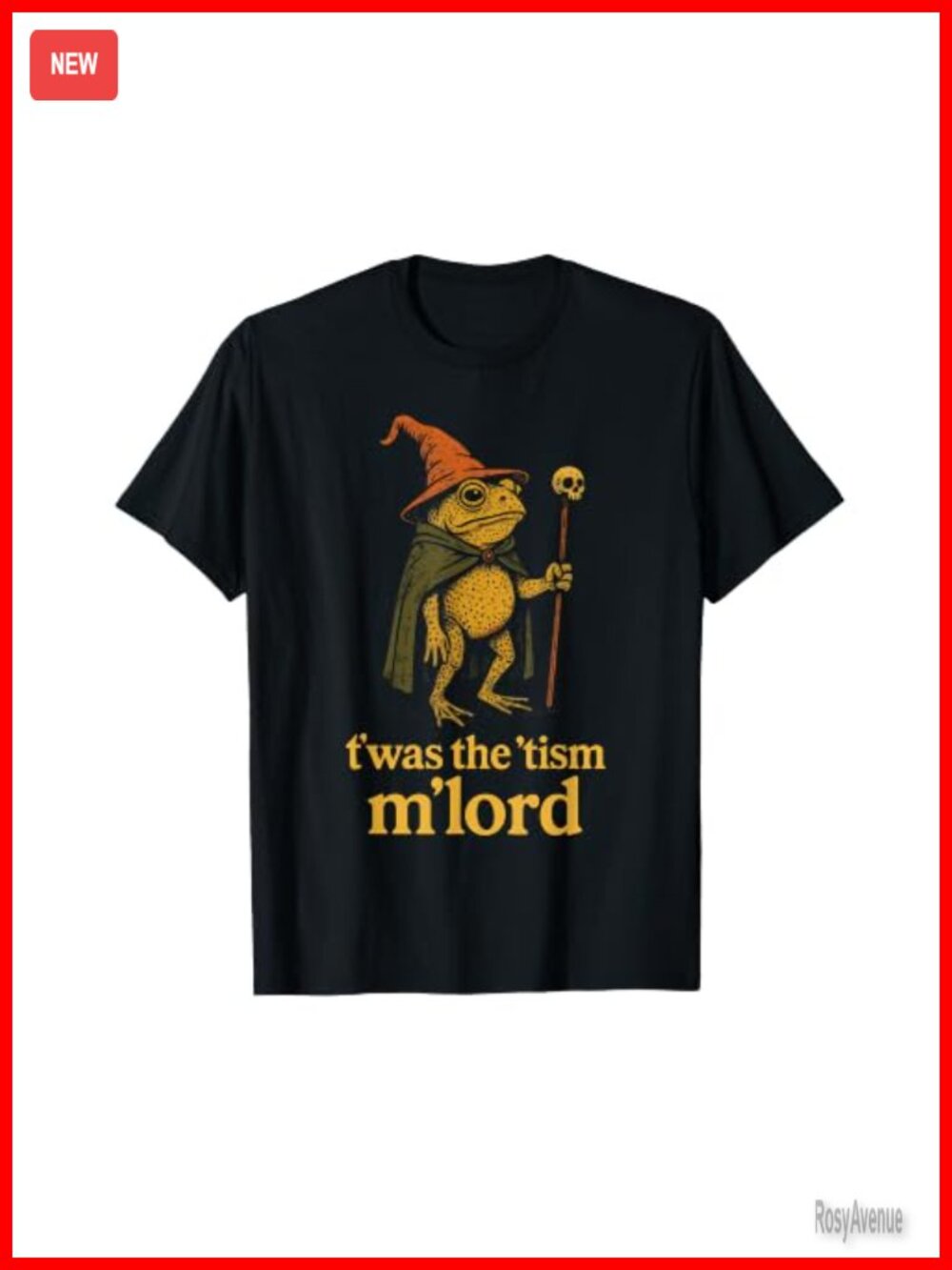 Funny Meme Twas the Tism Frog Wizard Graphic Tee